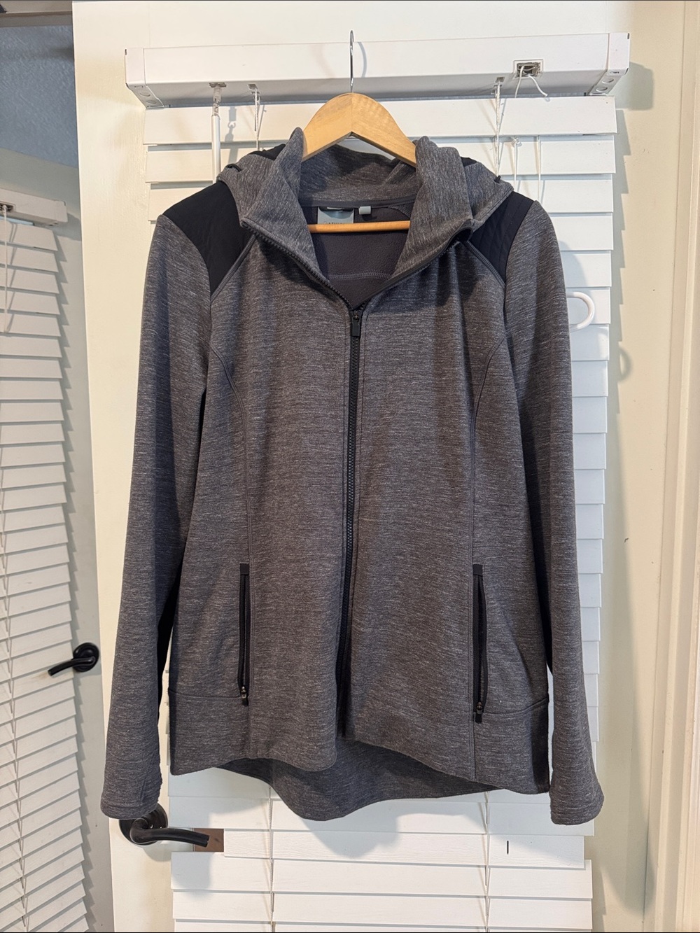 Athleta Heathered Charcoal Full-Zip Hoodie